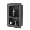 Shower Niche, 16 x 20 x 4 inch Recessed Wall Niche with Movable Divider Shelf, Modern Soap & Shampoo Storage Organizer, Square Corners