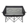 Double Camping Chair, Oversized Two Person Camp Chair with 660 lbs Heavy Duty Support, with Dual Cup Holders, Wine Glass Holders, Magazine Straps