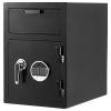 1.2 Cubic Feet Drop Safe, Large Capacity Front Drop Slot Safe Box with Digital Keypad, Heavy Duty 2 Tiers Cash Depository Box with Spare Keys for Cash