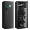 8-10 Gun Safe, Long Gun Cabinet for Rifles and Pistols, Quick Access Rifle Safe with 3 Pistol Pockets and Adjustable Racks