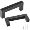 10 Pack Cabinet Pulls, 3in / 76mm Center to Center Slim Square Kitchen Cabinet Drawer