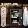 Safe, 2.2 Cubic Feet Home Safe, Steel Security Safe with Fingerprint, Digital Keypad and 2 Keys, Cabinet Safe with Large Fire-proof Bag, Protect Cash