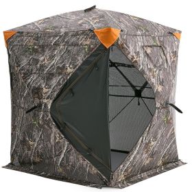 Hunting Blind, 270Â° See Through Ground Blind, 1-2 Person Pop Up Deer Blind for Hunting with Carrying Bag, Portable Resilient Hunting Tent