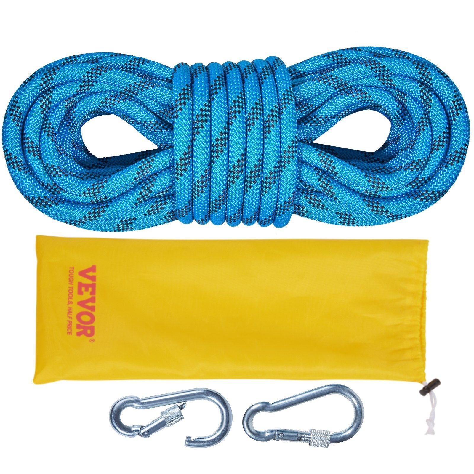 VEVOR Static Climbing Rope, 64 ft Outdoor Rock Climbing Rope with 26KN ...