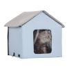Heated Cat House, Outdoor Kitty Shelter with Timer, 600D Oxford Cloth Foldable Cat Shelter with Heated Pad for Winter to Stay Warm and Cozy