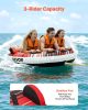 Towable Tube for Boating, 3 Riders Inflatable Boat Tubes and Towables, 510 lbs Capacity Water Sport Towable Tube for Boat to Pull - with Fins
