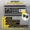 Safe Box, 1.7 CU.FT Fingerprint Safe Box for Money with 2 Keys & Digital Keypad, Q235 Steel Safe Box for Storing Cash, Jewelry, Pistols, Documents
