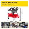 Rolling Garage Stool, 300LBS Capacity, Adjustable Height from 18 in to 23 in, 360-degree Swivel Wheels (4"), Large Tool Tray with Two Bottle Holder