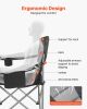 Oversized Camping Chairs, 450 lbs Heavy Duty Support, Portable Folding Camp Chairs with Padded Backrest & Armrests, Cup Holder & Side Pocket