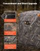 Hunting Blind, 2-3 Person Thermal Ground Blinds with Tri-Leg Chair and Carrying Bag, Portable Camouflage Tent