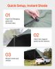 Vehicle Awning, Large 10' x 7' Shade Coverage Car Side Awning, PU2000mm UV50+ Car Awning with Extended Side Canopies and Portable Storage Bag