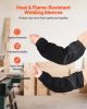 Flame Resistant Welding Work Sleeves, Heavy Duty Cowhide Leather & FR Cotton Arm Protection Sleeves for Men Women - with Elastic Cuffs for Welding