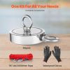 Magnet Fishing Kit, 2000 LBS/907 Kg Double-Sided Pulling Force Strong Magnet Fishing Kit