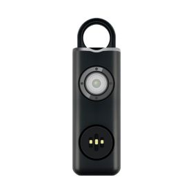 USB Chargeable Personal Safety Alarm Key Chain 130 DB With LED Light For Outdoors (Color: Black)