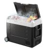 Car Refrigerator, DC 12/24V AC100-240V Compressor Electric Cooler, -4Â°F to 68Â°F Truck Refrigerator with APP Control, Wheels & Dual Zone