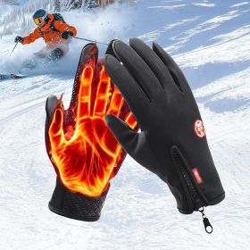 Anti-Slip Waterproof Thermal Winter Gloves for Men and Women (size: L)
