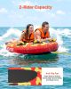 Towable Tubes for Boating, 2-Rider Inflatable Boat Tubes and Towables, 340lbs Capacity Water Sport Tube for Boat to Pull - with Anti-Slip Pad