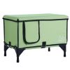 Elevated Heated Cat House, Cuboid Kitty Shelter with Adjustable Temperature and Timer