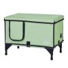 Elevated Heated Cat House, Cuboid Kitty Shelter with Adjustable Temperature and Timer